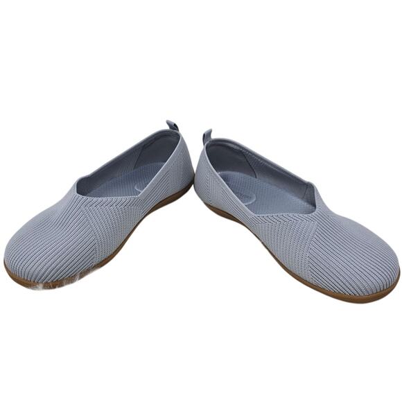 Comfort & Soft Gray Stretch Material Gray Women's Flat Shoes 10 - Picture 2 of 5